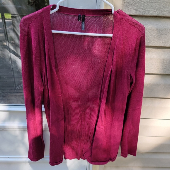 Maurices Sweaters - Maroon/Raspberry Long Sleeve Cardigan